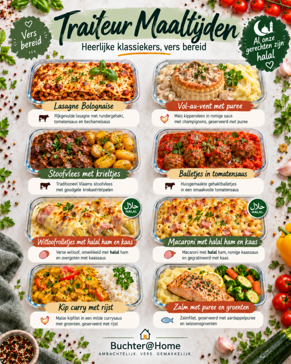 Geen zin om te koken? Laat de chef het voor je doen. maand abonnement