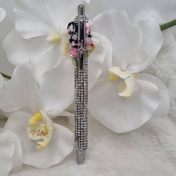 Stylo paillettes argent 20