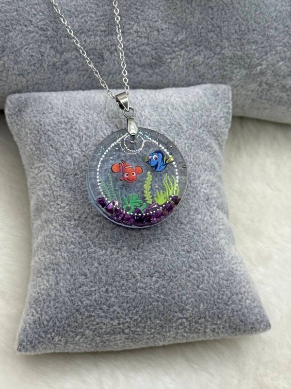 Pendentif rond poisson marin 61