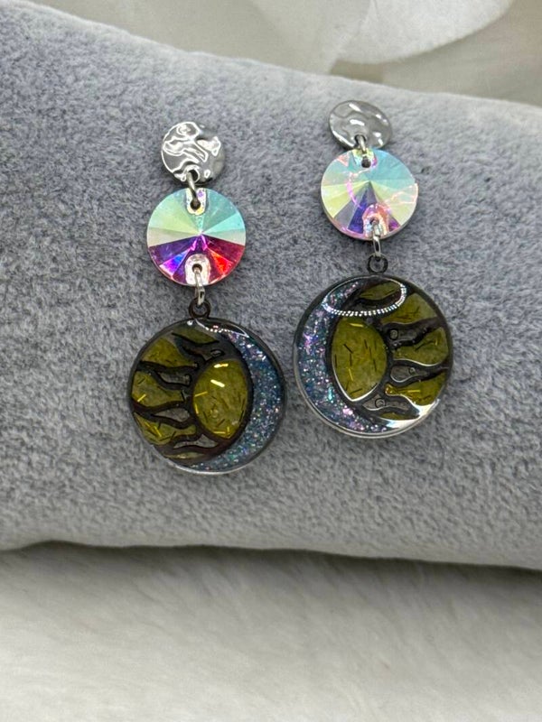Boucles d’oreilles ronde jour et  nuit  68