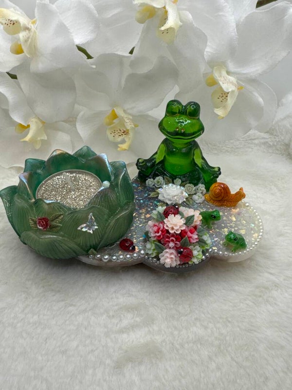 Bougeoir Grenouille Zen et son Lotus