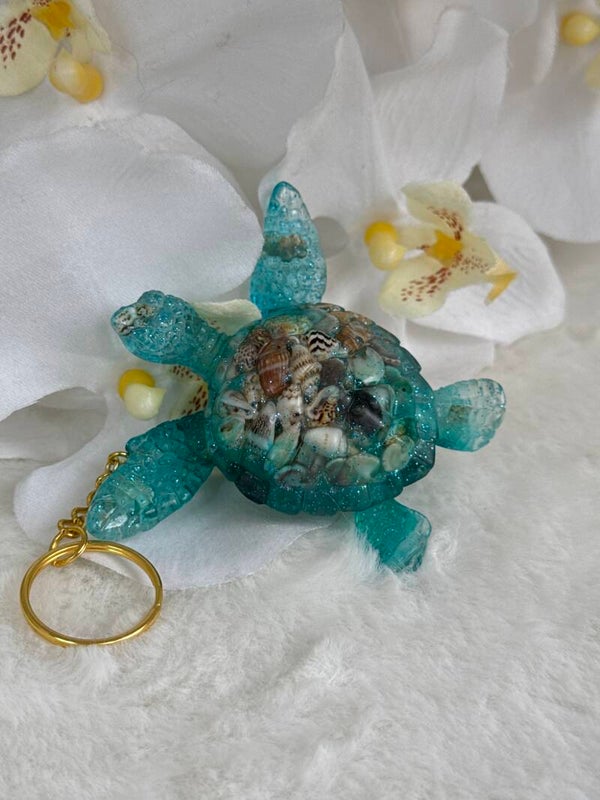 Porte clé grande tortue de mer et ses 3 carpes koi 4