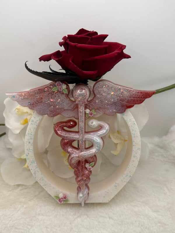 Soliflore Caducée et sa rose Eternelle