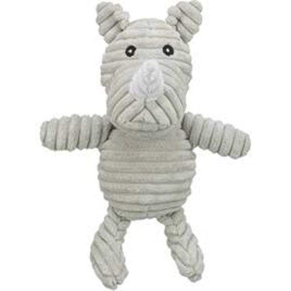Trixie Neushoorn ribstofpluche grijs