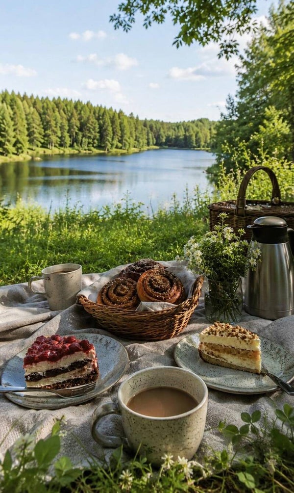 Reservierung: Picknickkorb Kaffee & Kuchen für zwei