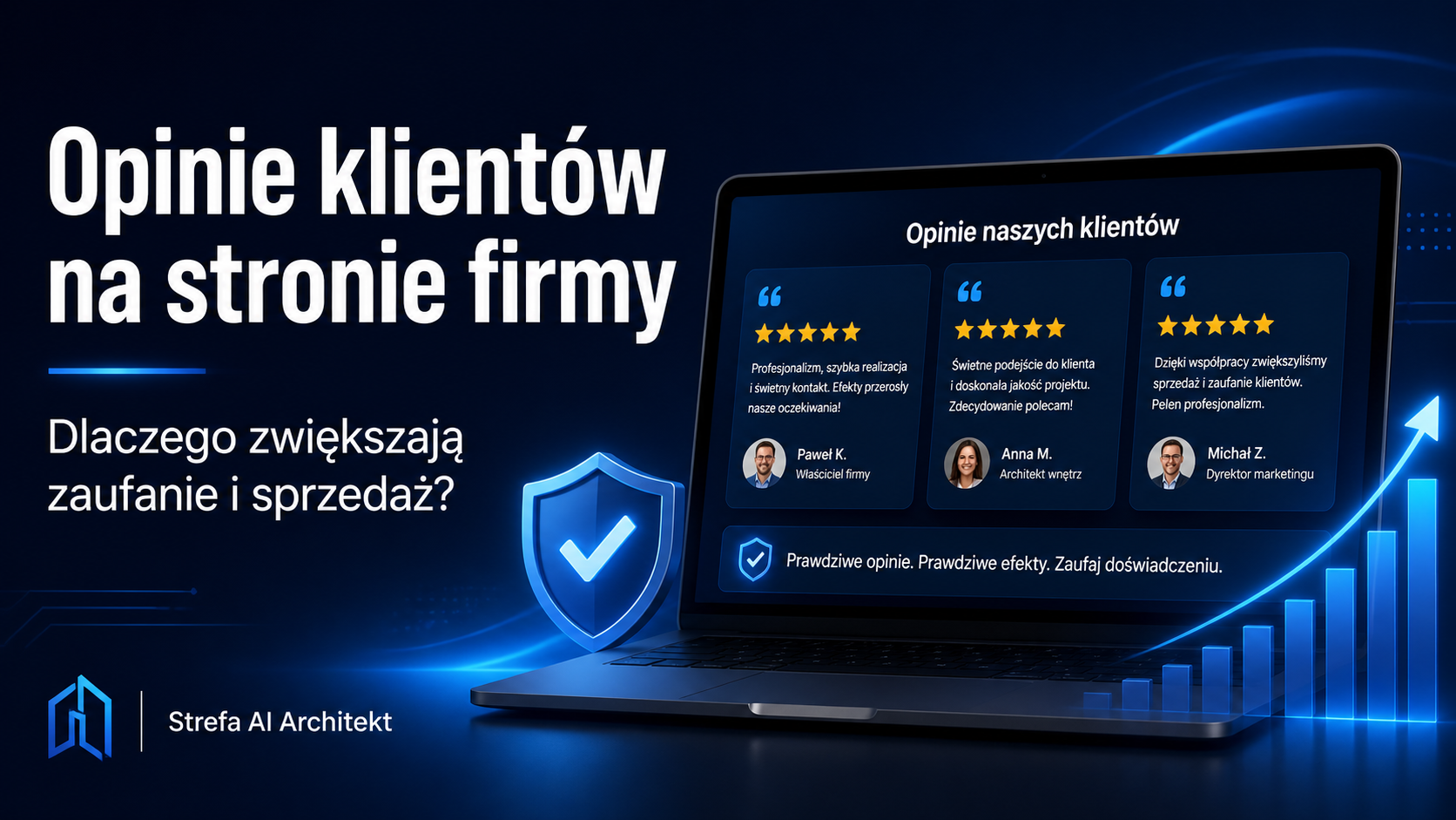 Opinie klientów na stronie firmy zwiększają zaufanie i sprzedaż – Strefa AI Architekt