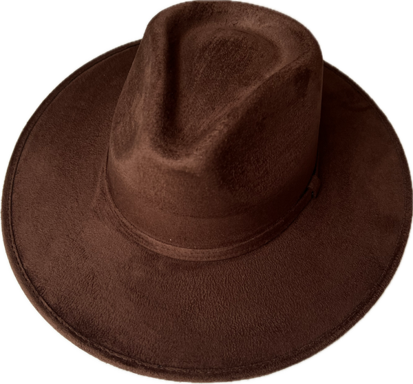 Cowboyhoed donkerbruin suède
