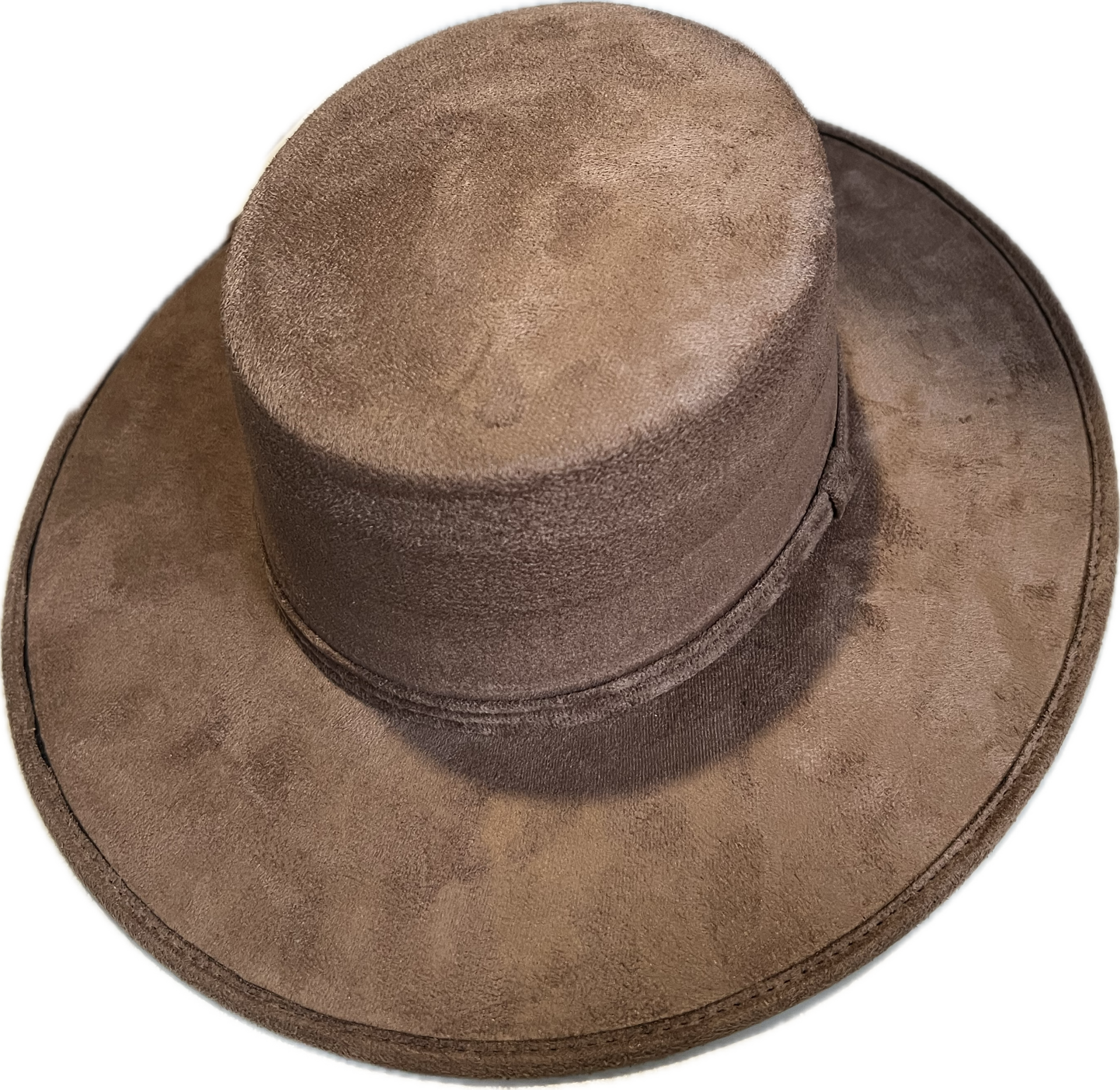 Hoed donkertaupe suède
