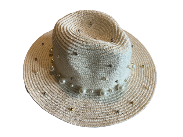 Cowboyhoed off white parels