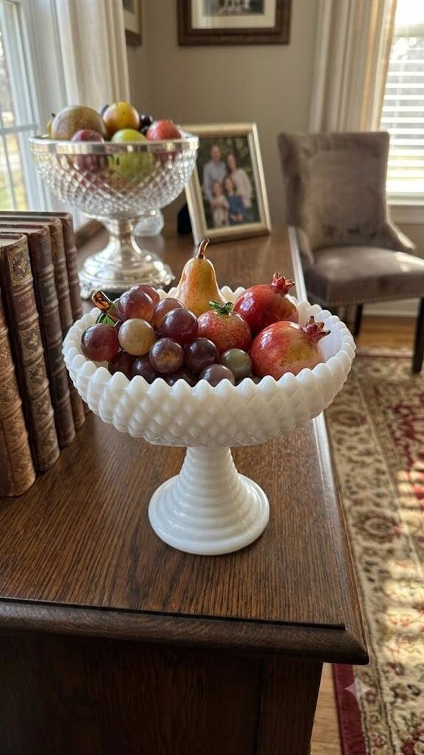 Milk Glass Pedestal Bowl