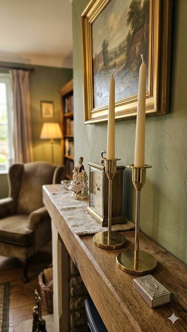 Set of Two Brass Candle Holders