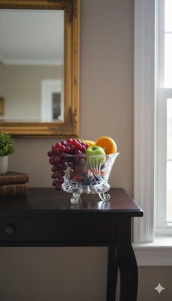 Crystal bowl  with clawfoot legs