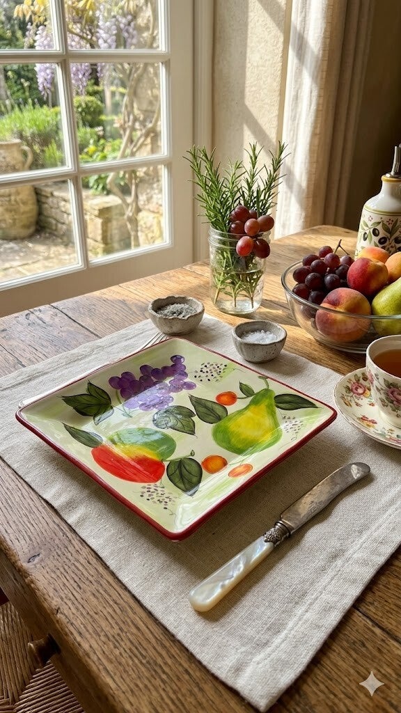 Vintage Hand-Painted serving dish