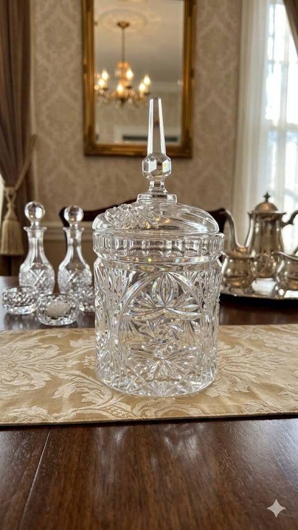 Vintage Crystal Jar with lid