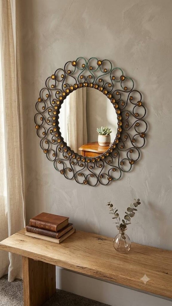 Vintage-Inspired Metal Mirror
