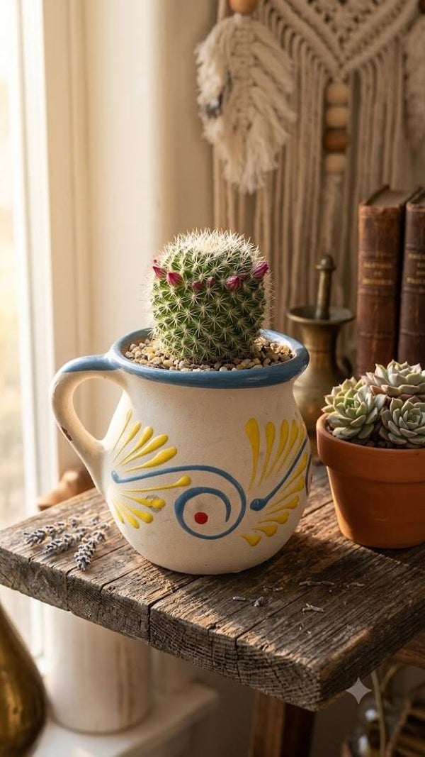Mexican Style Pottery/Ceramic mug planter