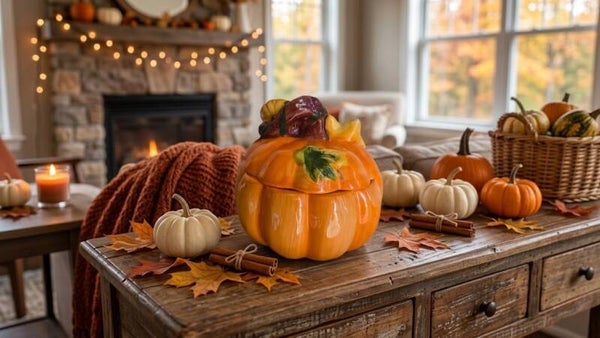 Ceramic Pumpkin with lid