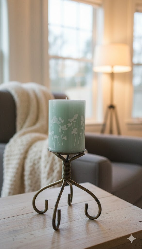 Vintage Style Metal Candle Holder