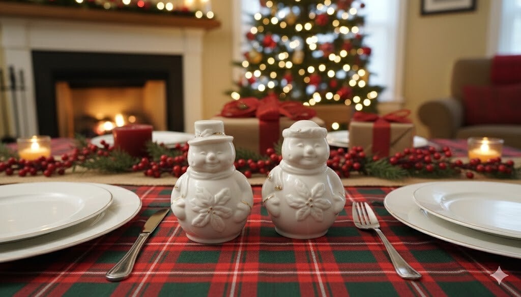 Elegant, Style Snow man salt and pepper Sharker set
