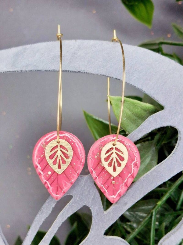Boucles d'oreille Feuille