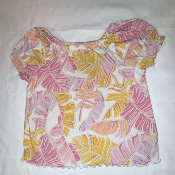 Tropical Leaf Print Top