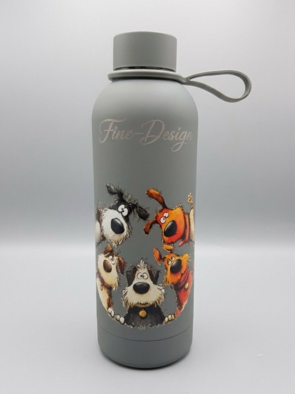 Cold water bottle grappige hond 500ml