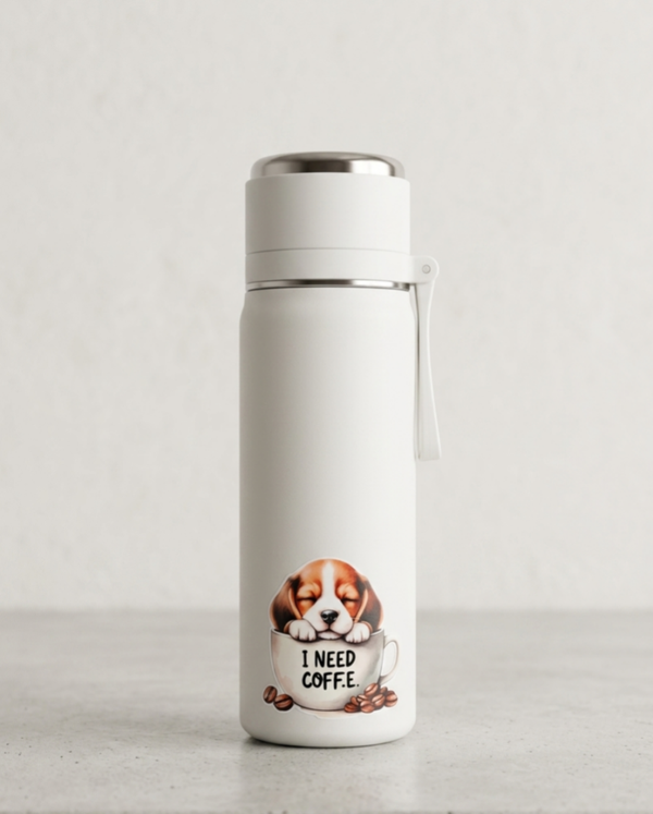Dubbelwandige handbewerkte thermos Beagle, inhoud 500ml