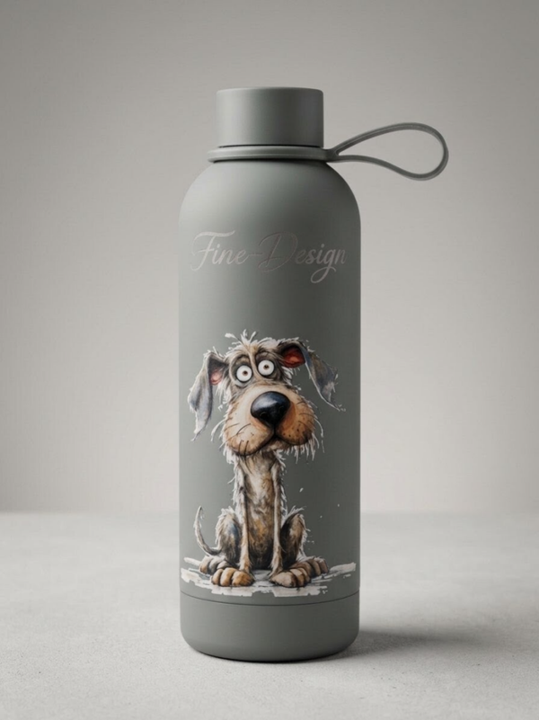 Cold water bottle grappige hond 500ml