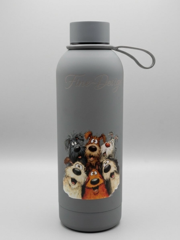 Cold water bottle grappige hond 500ml