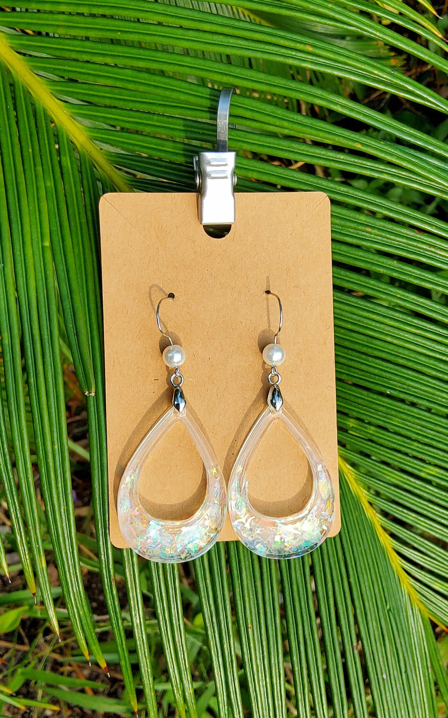Pearl Flakes earrings, large drop