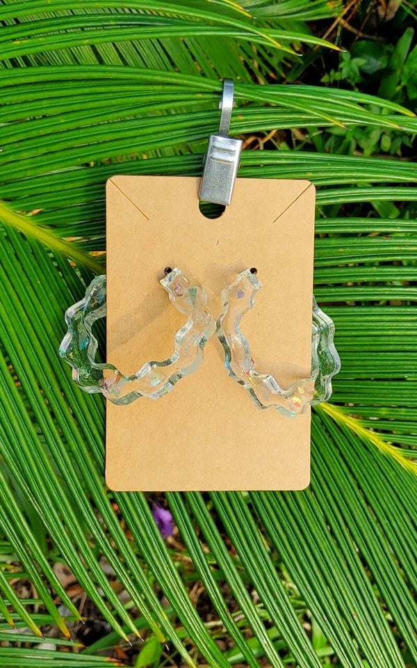 Pearl Flakes earrings, large round