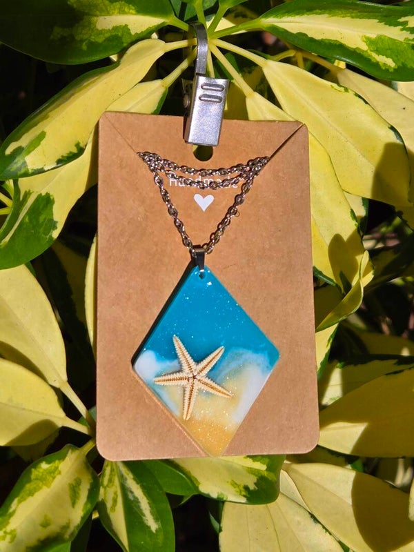 Beach Sea Star, large diamond necklace