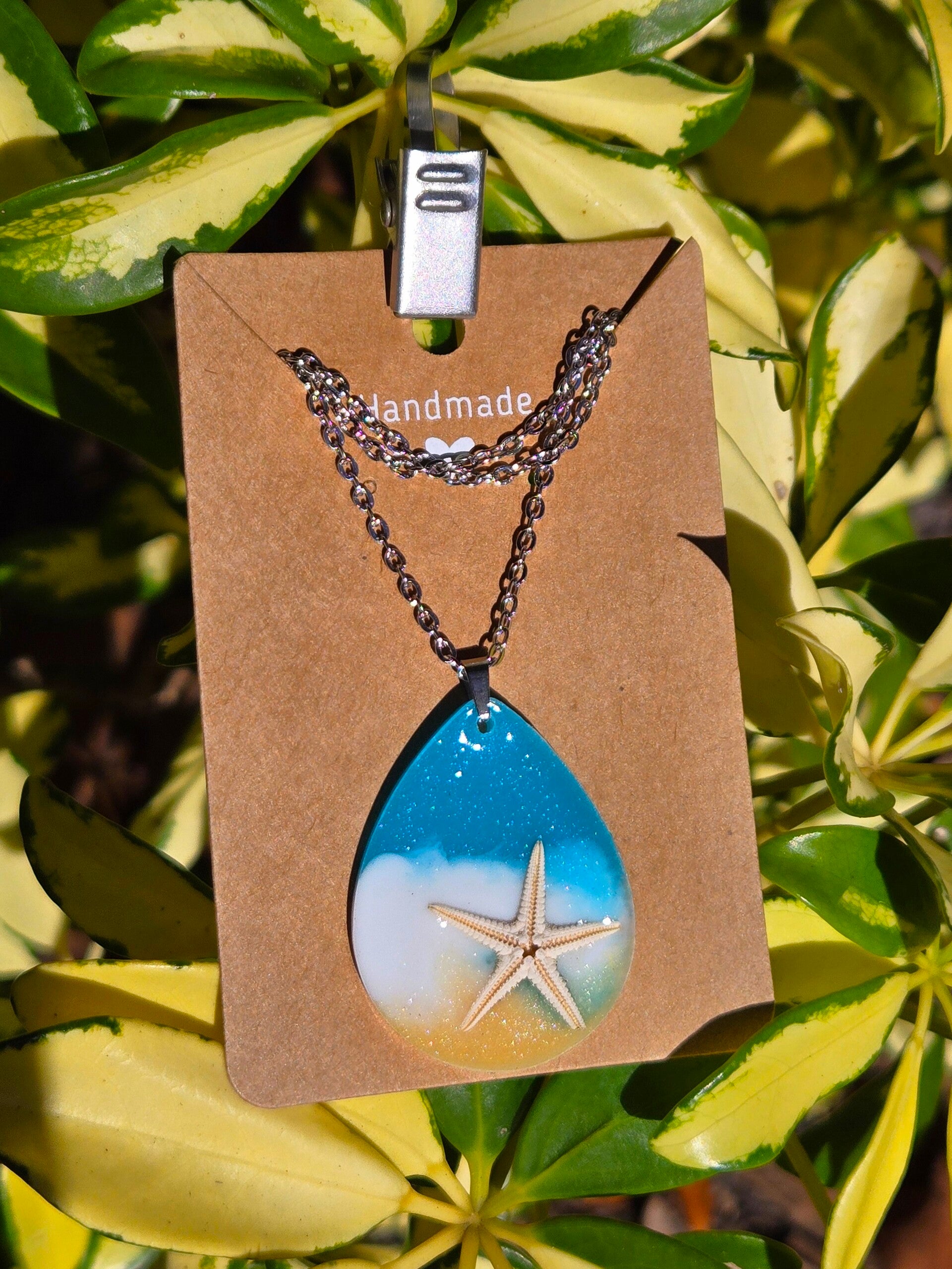 Beach Sea Star, medium diamond necklace