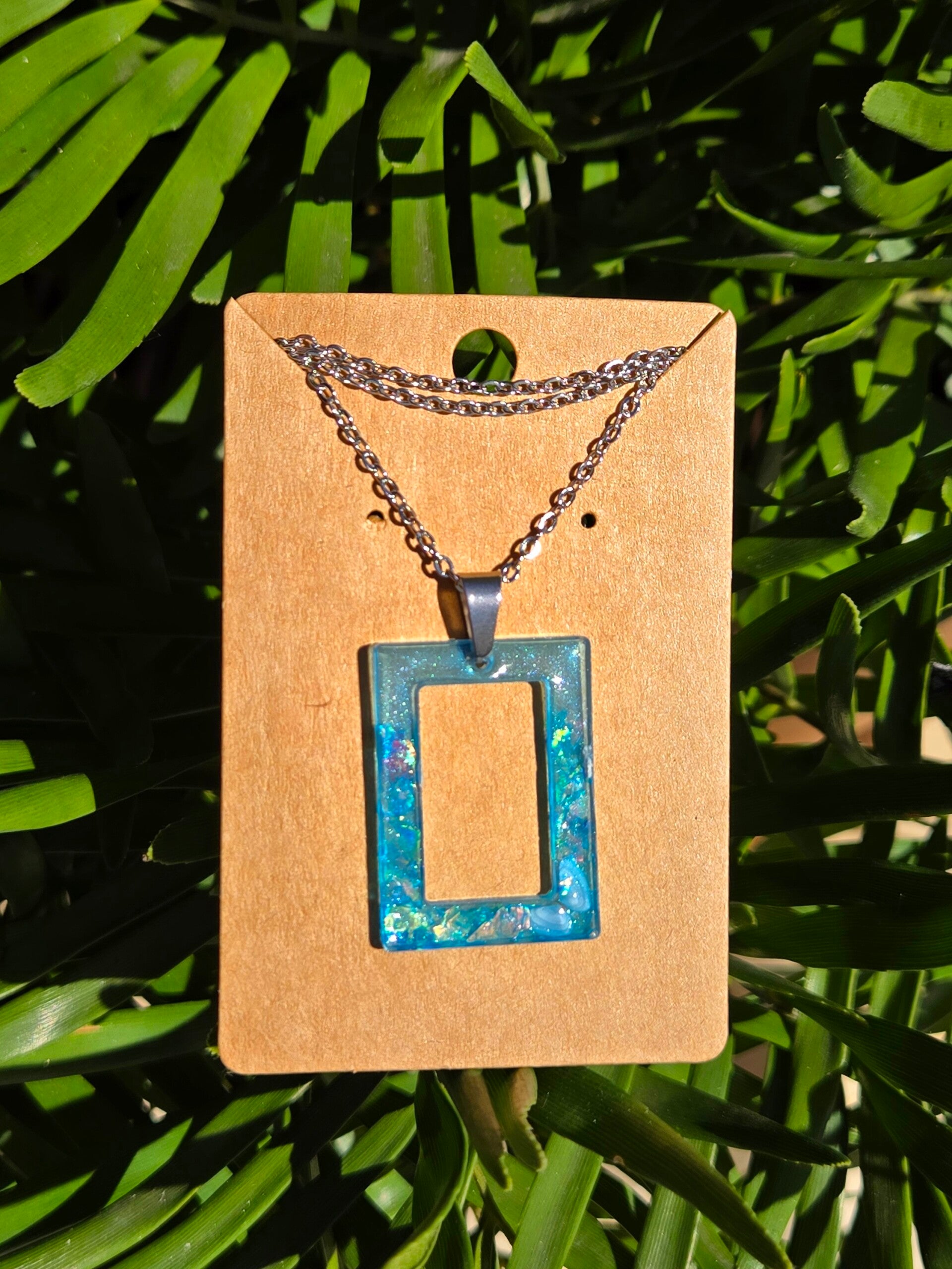 Turquoise Flakes & Butterfly Shells necklace