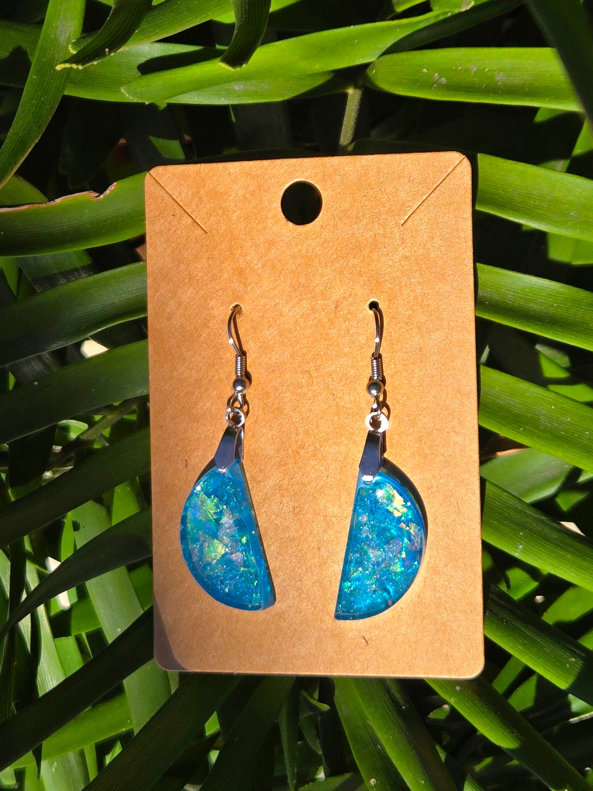 Turquoise flakes earrings