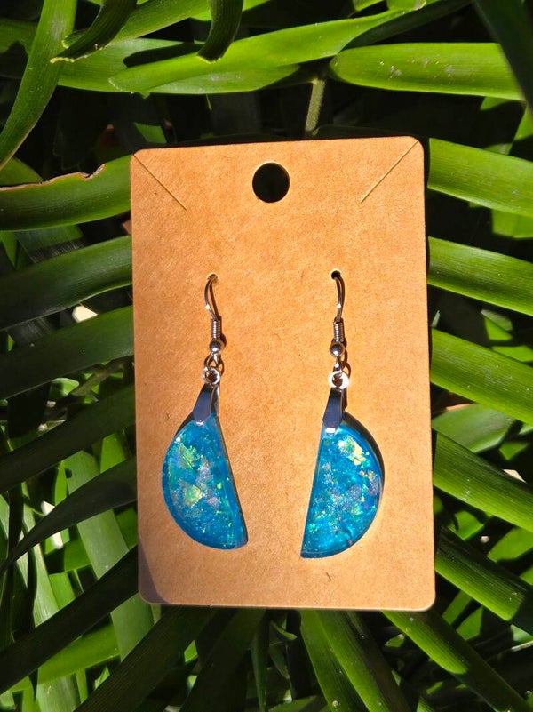 Turquoise flakes earrings