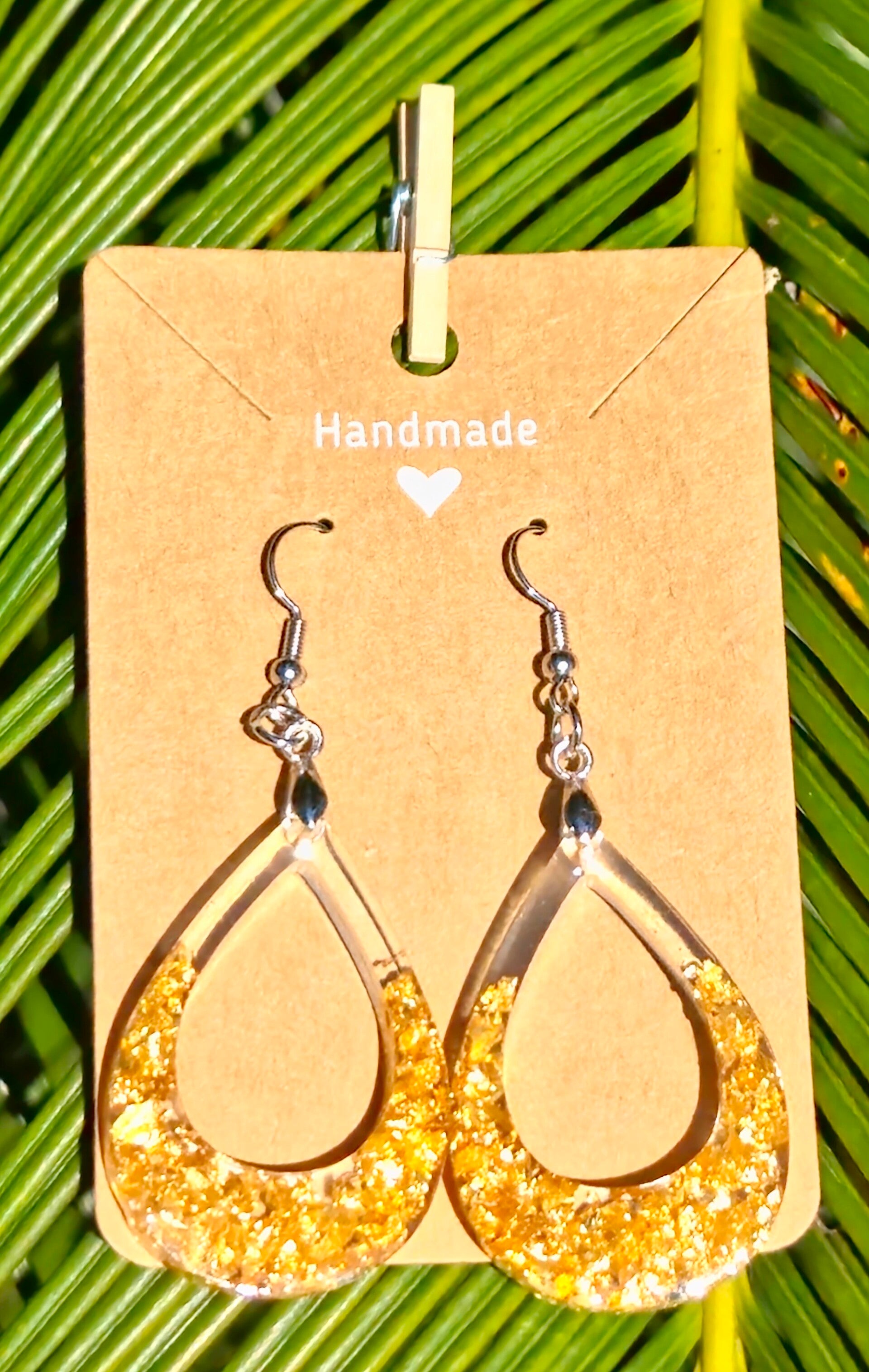Golden Flake Collection drop earrings