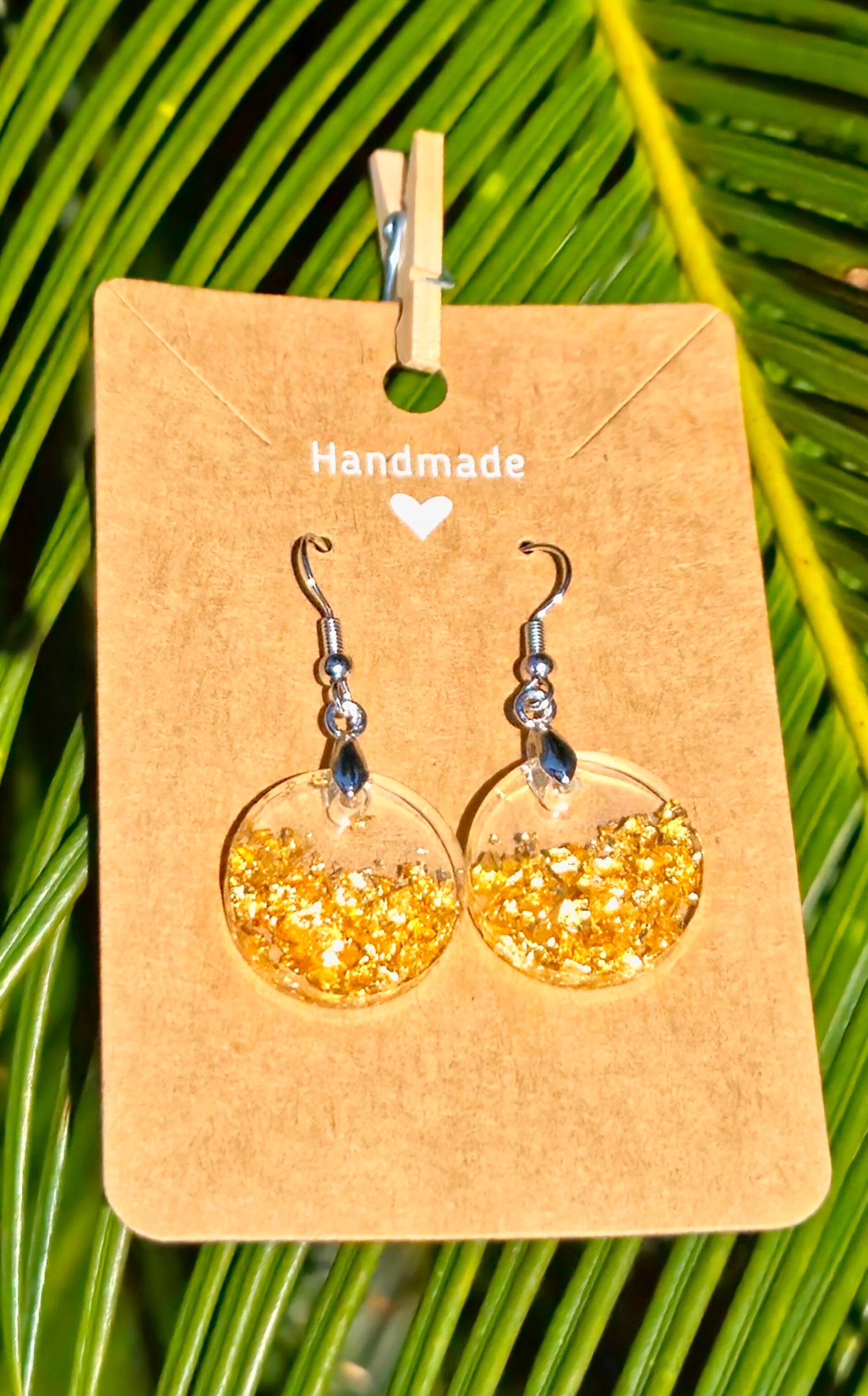 Golden Flake Collection small round earrings