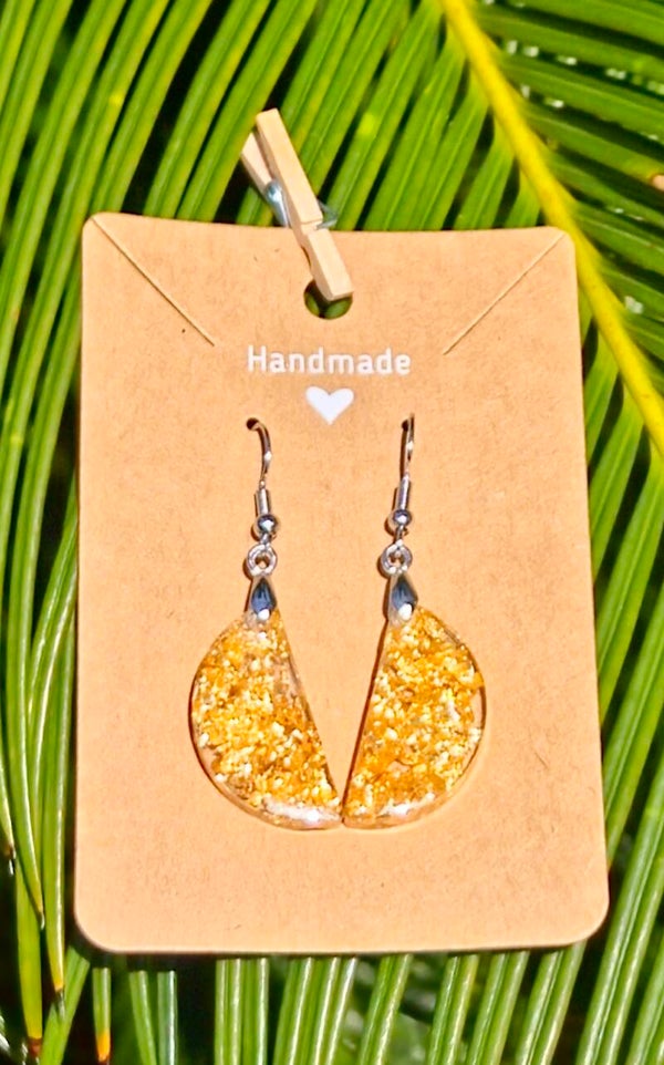 Golden Flake Collection half moon earrings