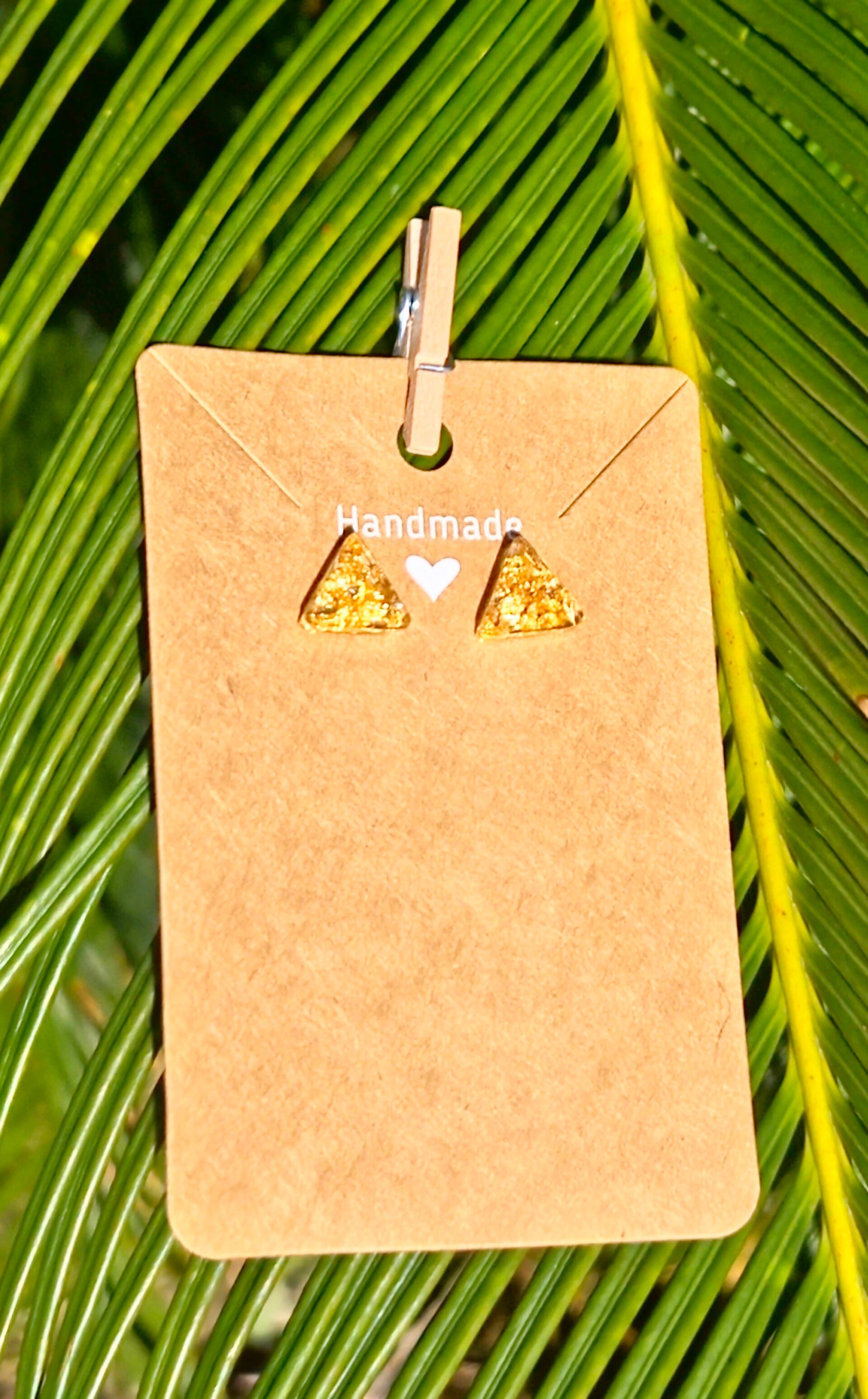 Golden Flake Collection triangle stud earrings