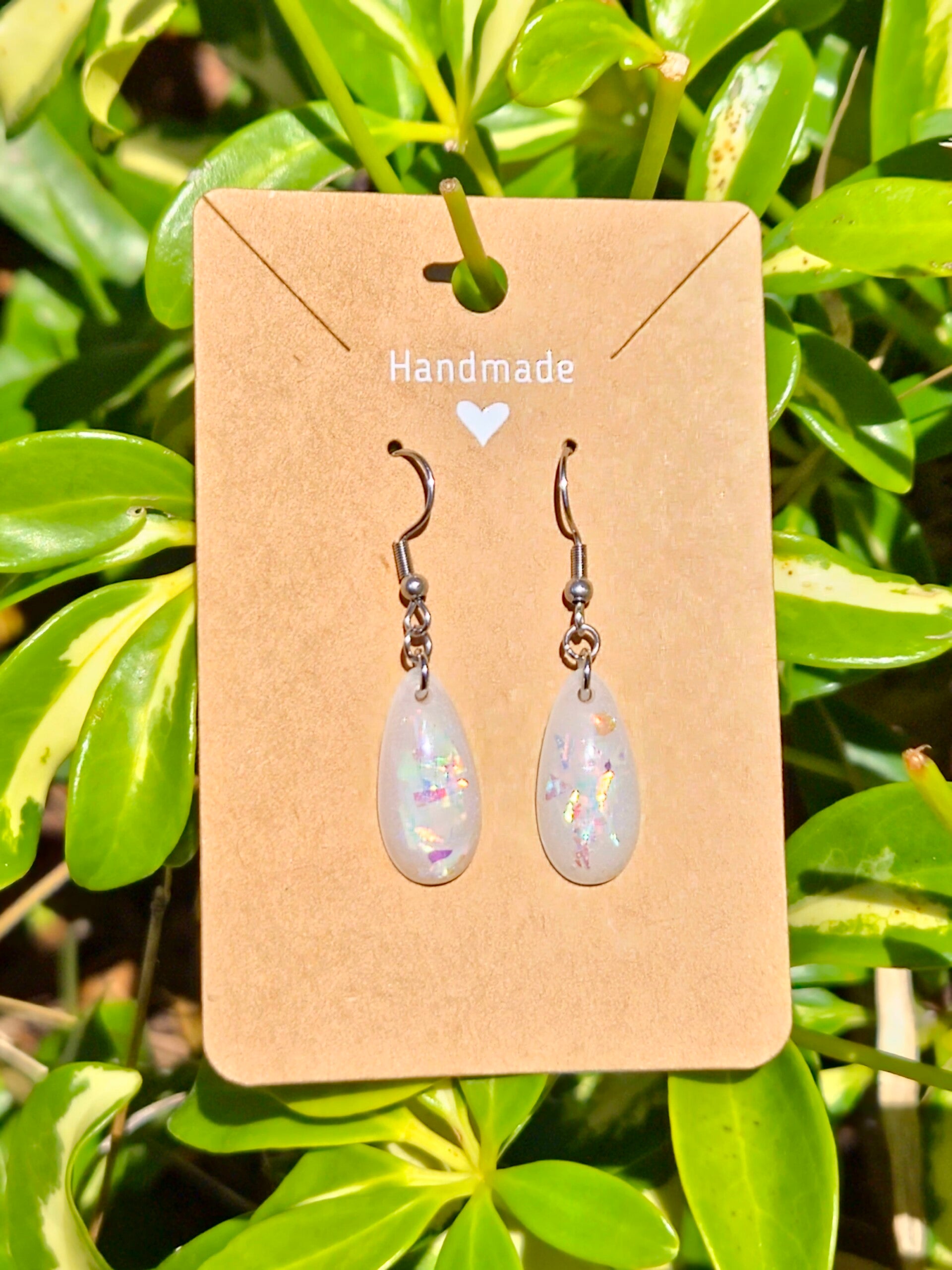 White Pearl Flake Collection small drop earrings