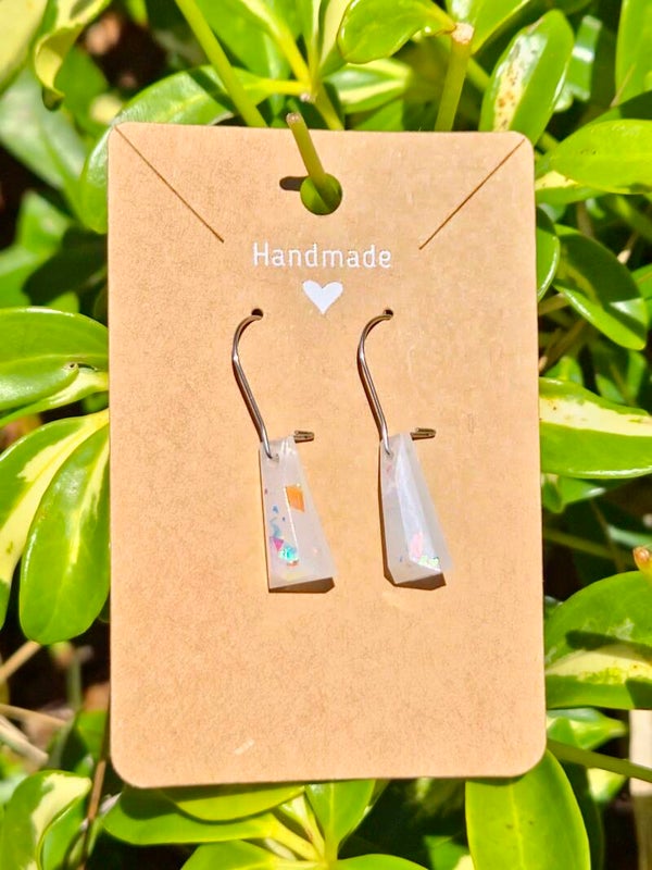 White Pearl Flake Collection small earrings