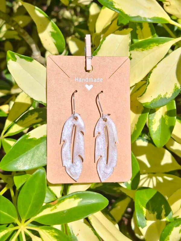 White Pearl Shimmer Collection large earrings