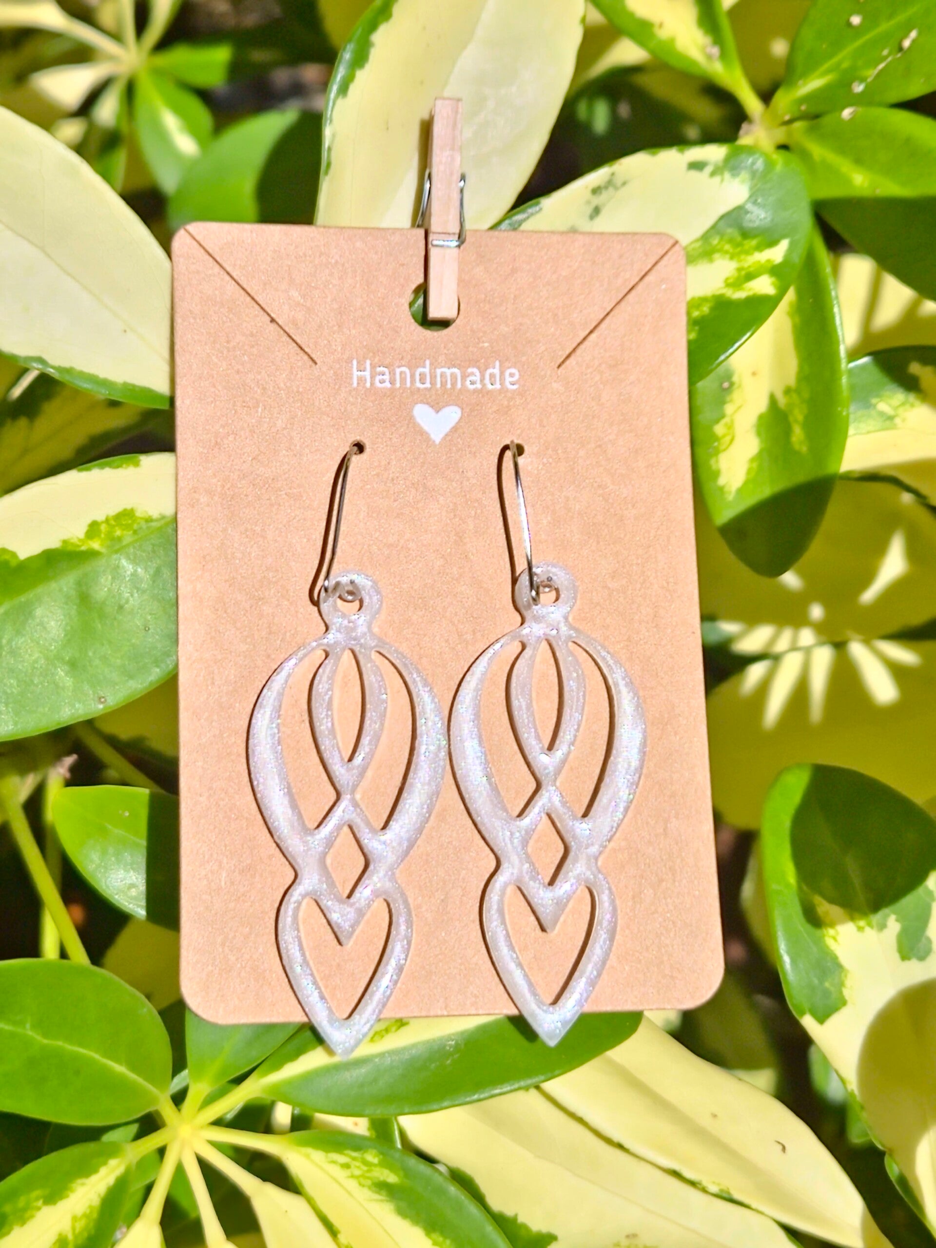 White Pearl Shimmer Collection large earrings