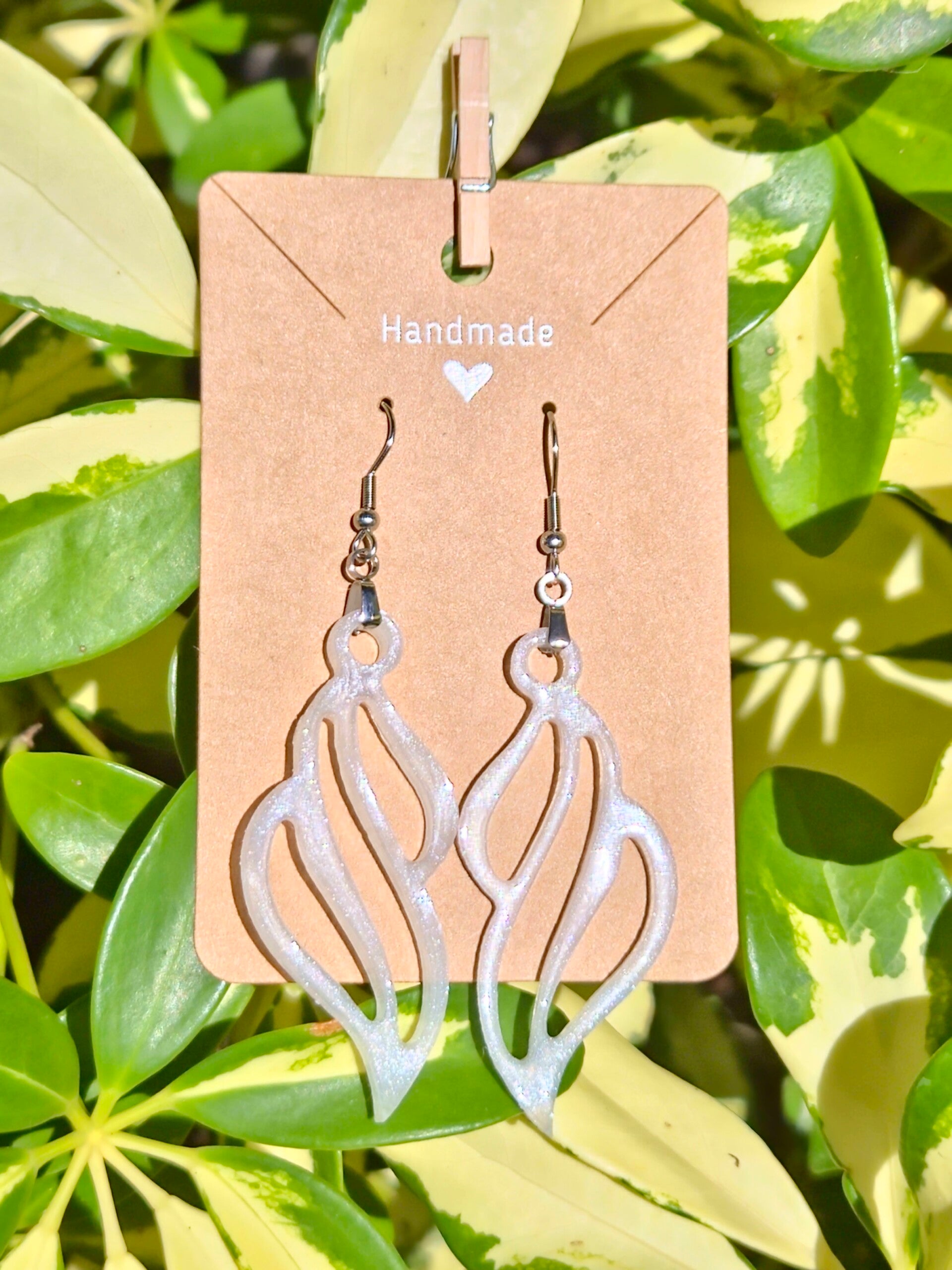 White Pearl Shimmer Collection large earrings