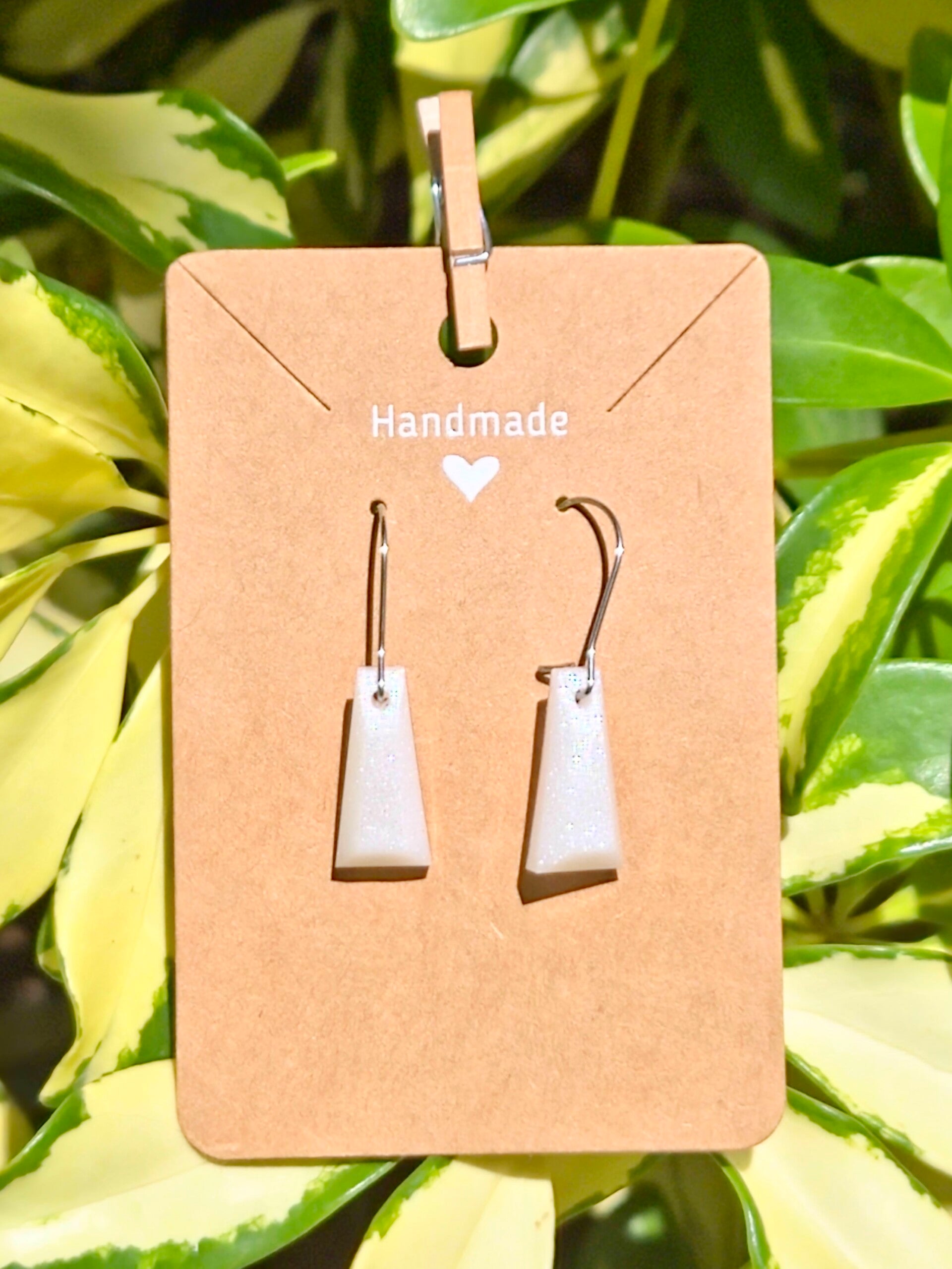 White Pearl Shimmer Collection medium earrings