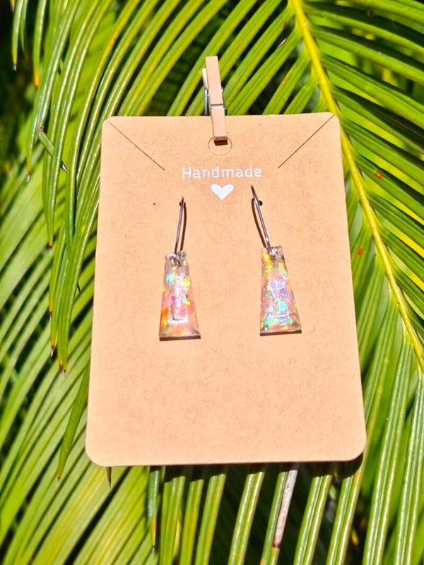 Pearl flakes earrings, small