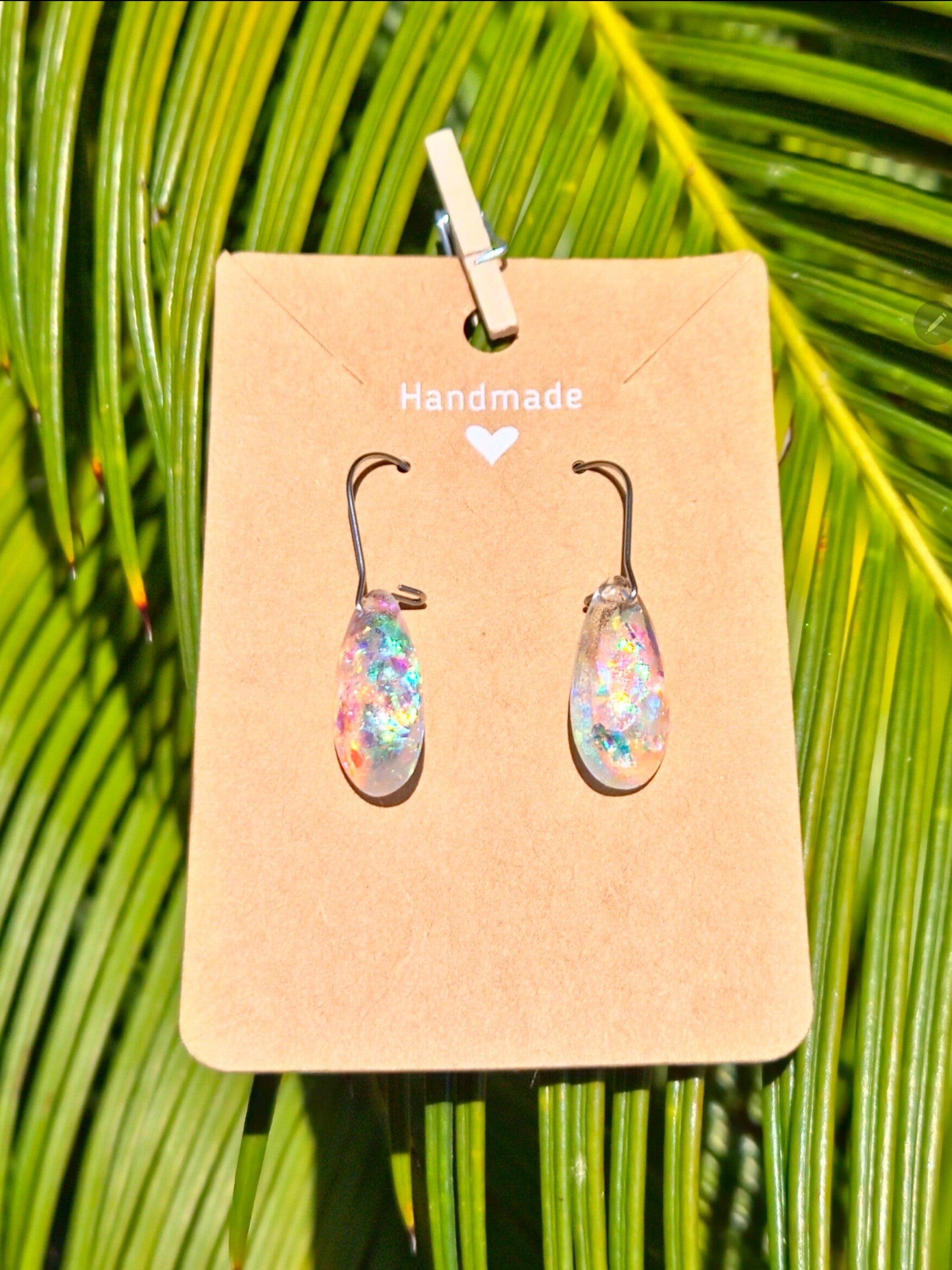 Pearl flakes earrings, small