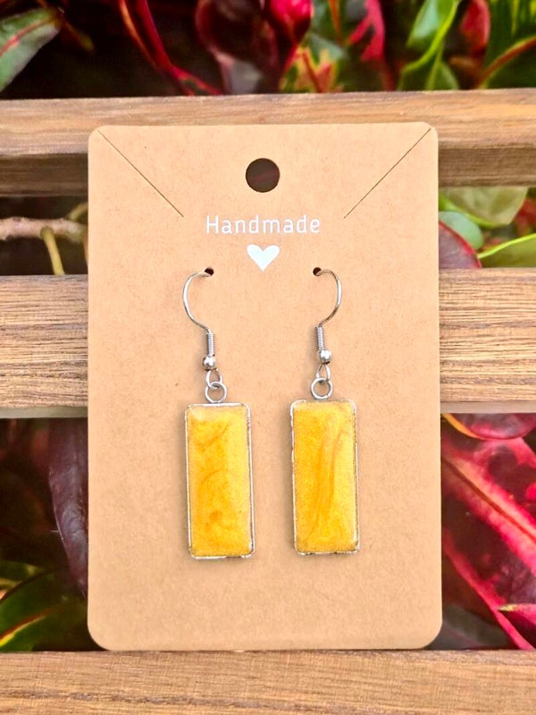 The Glittering Sand Collection rectangular earrings