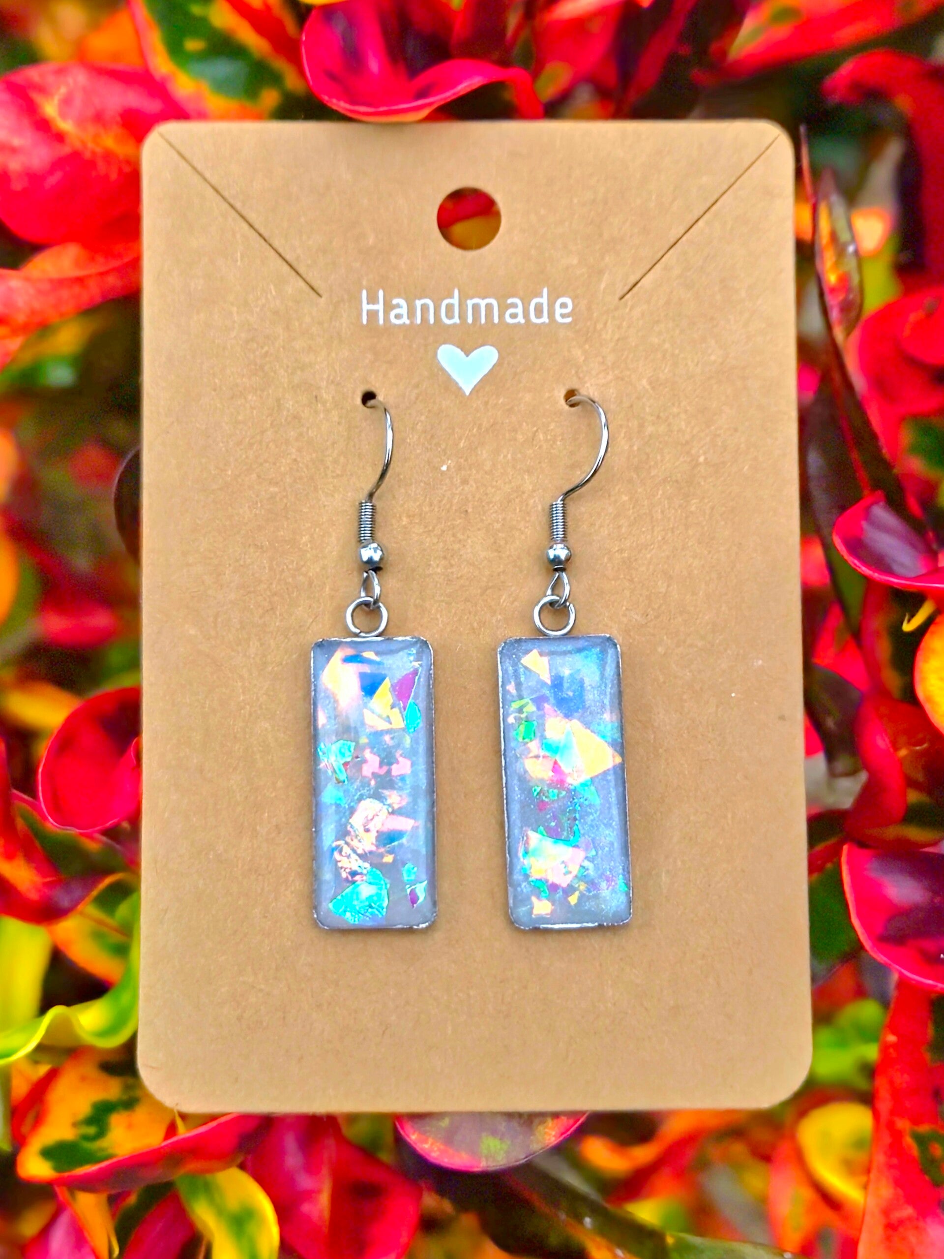 The Lunar Tides Silver Collection rectangular earrings